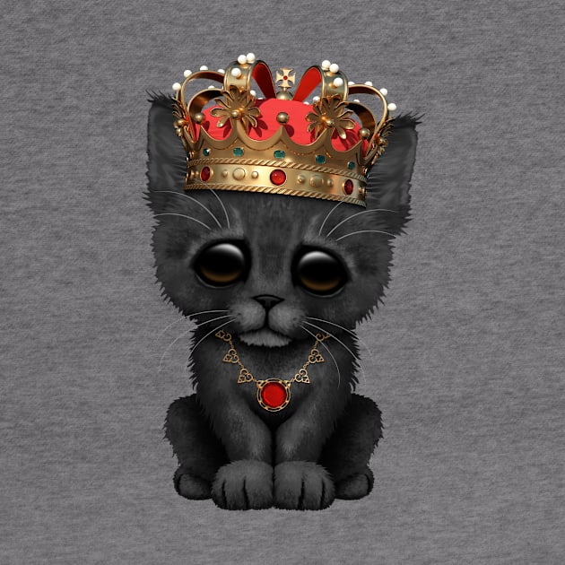 Cute Royal Black Kitten Wearing Crown by jeffbartels